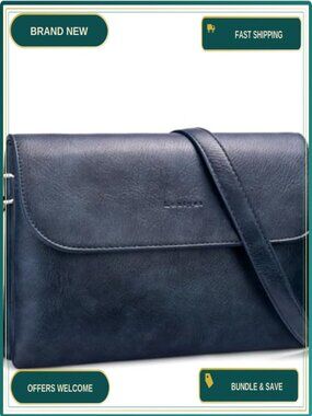 Vegan Leather RFID Crossbody Bag with 2 Straps Adjustable Multi-Compartment